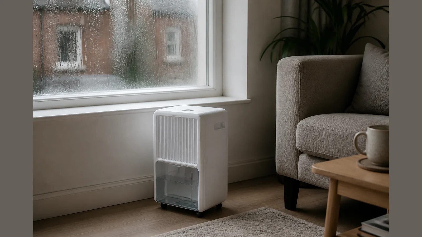 Illustration for dehumidifier for UK apartment small flat 12L